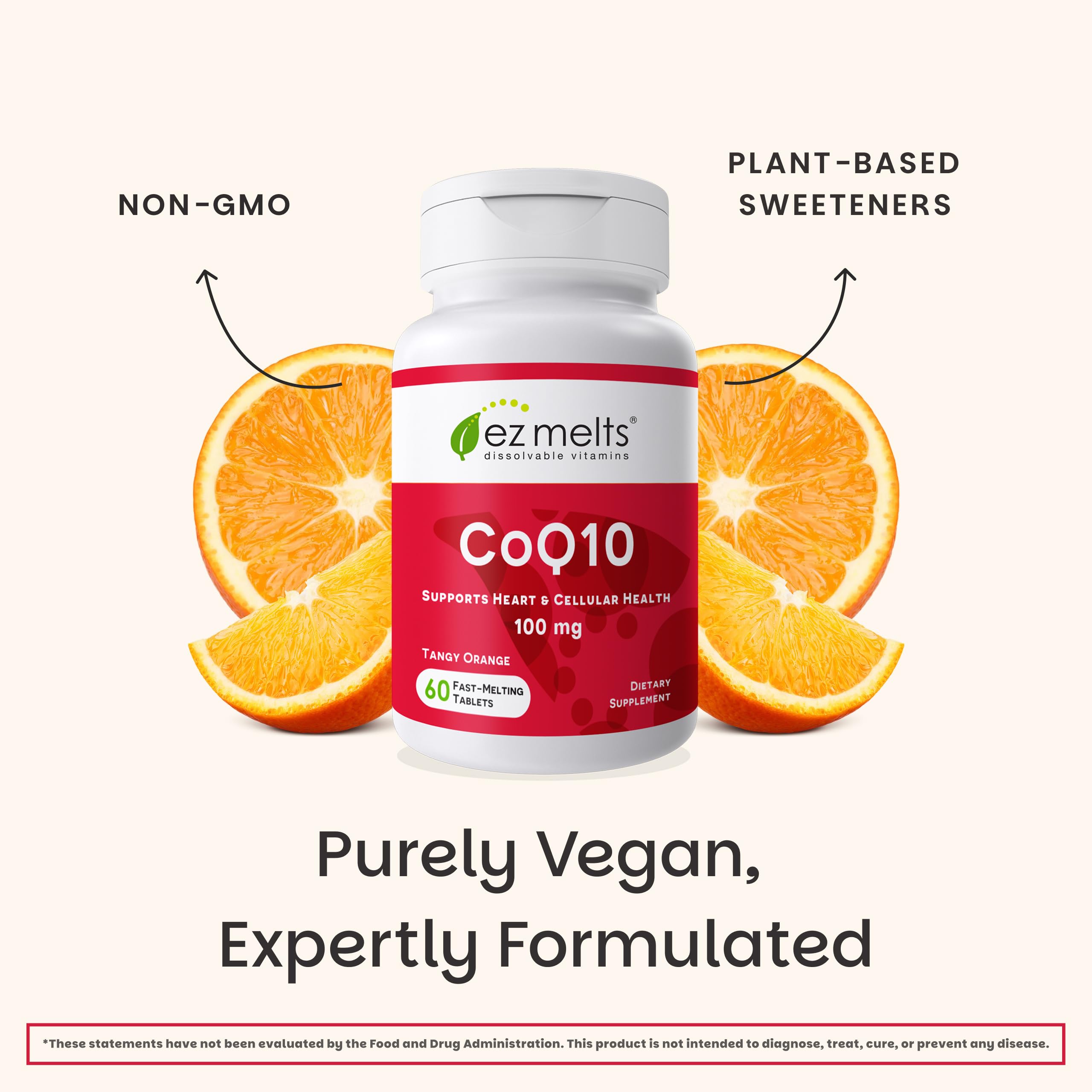 EZ Melts CoQ10: formato tableta de disolución rápida para conveniencia.