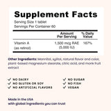EZ Melts Vitamina A para ojos y huesos, apoyo suave.