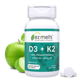 EZ Melts D3 + K2 disoluble en boca con sabor a manzana verde.