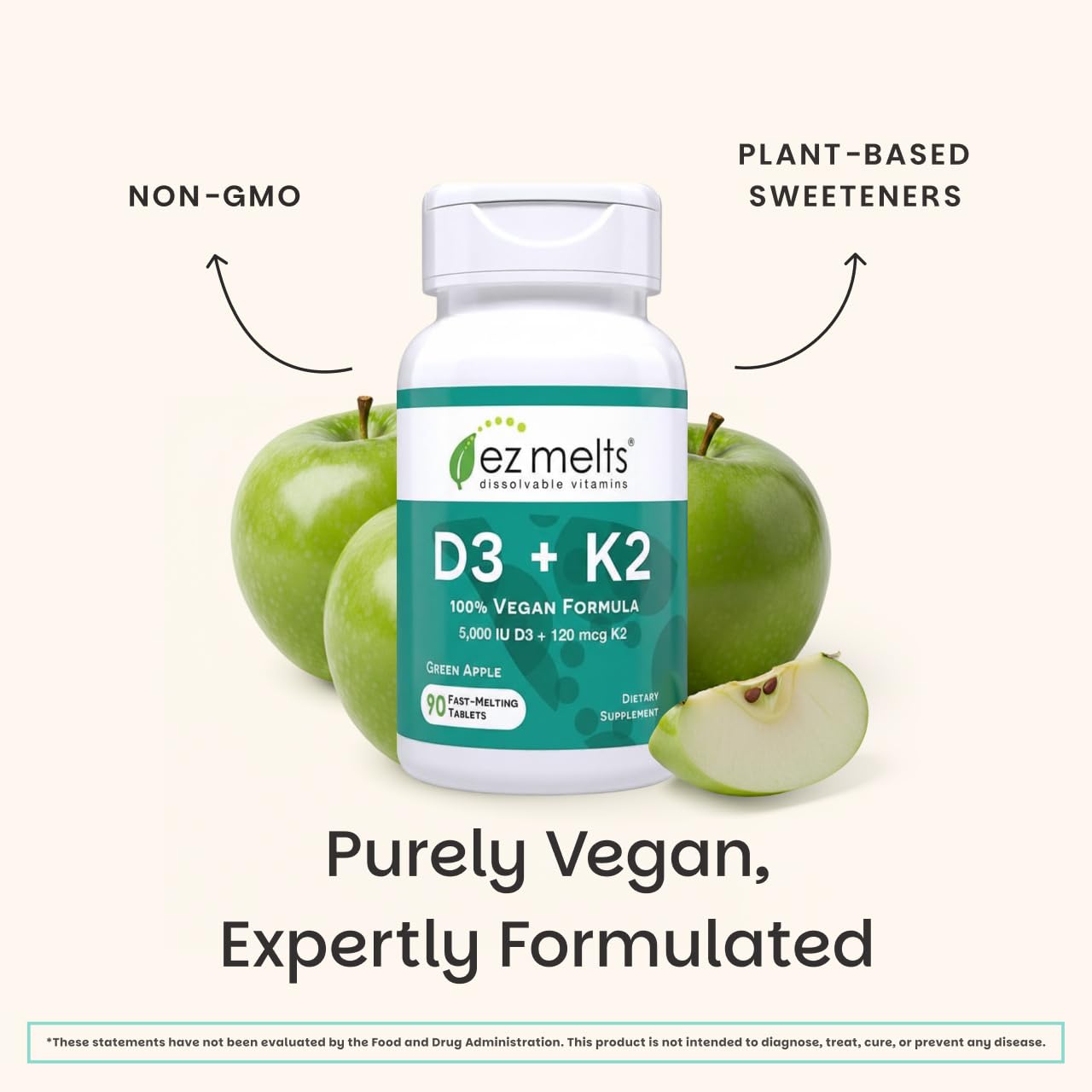 Ingredientes veganos y libres de GMO en EZ Melts.
