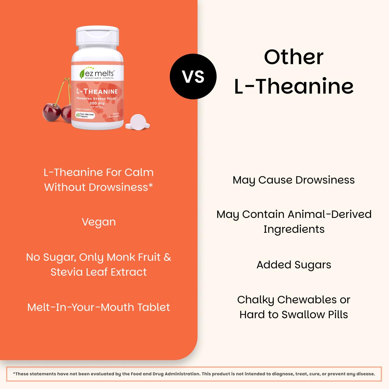 EZ Melts L-Theanine vegano sin OGM para un estilo de vida consciente
