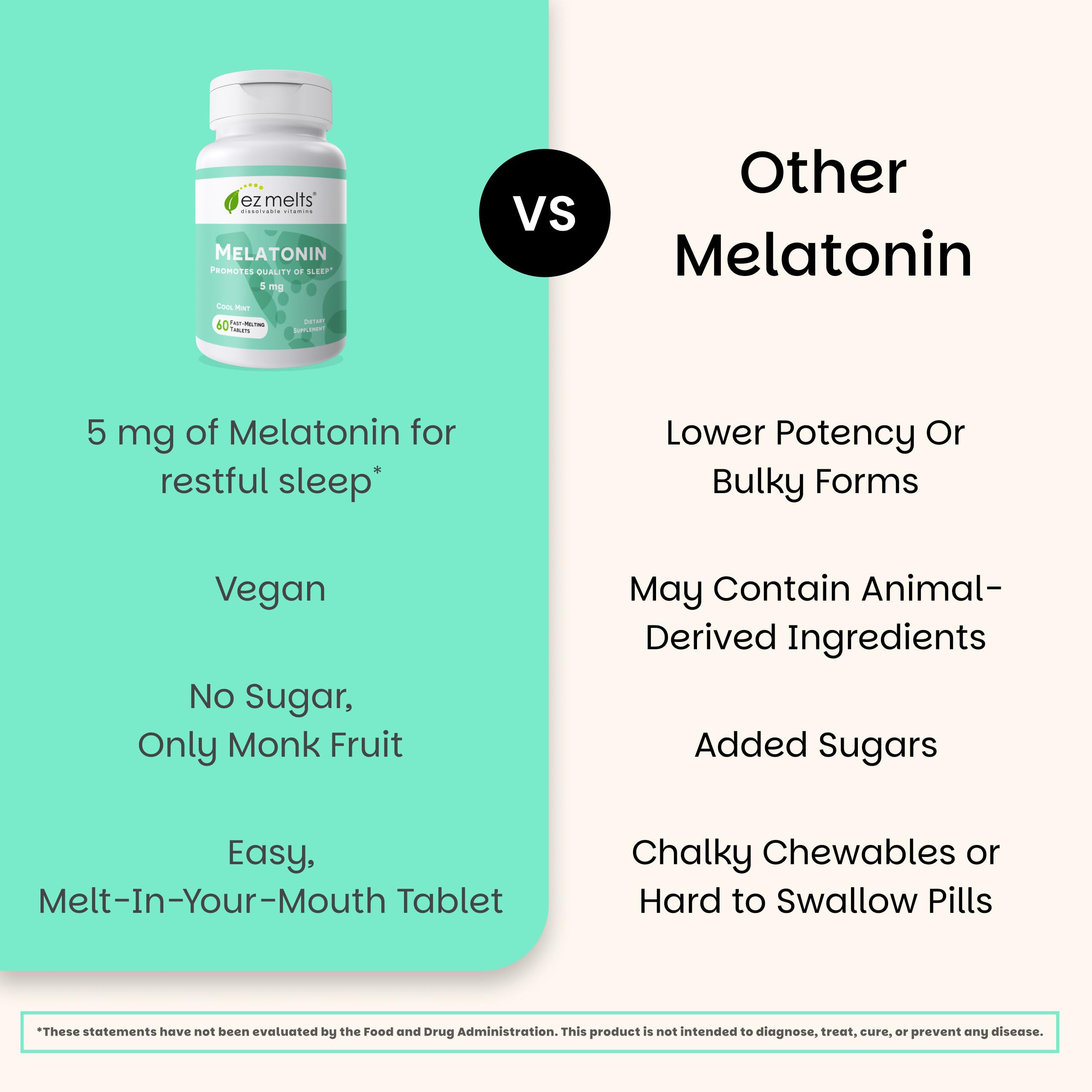 EZ Melts Melatonina: dosis nocturna para apoyar ritmos circadianos