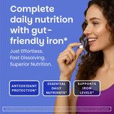 Caja EZ Melts Multivitamínico con etiqueta de nutrientes