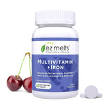 Frasco de EZ Melts Multivitamin con tabletas que se disuelven en la boca para mayor comodidad.