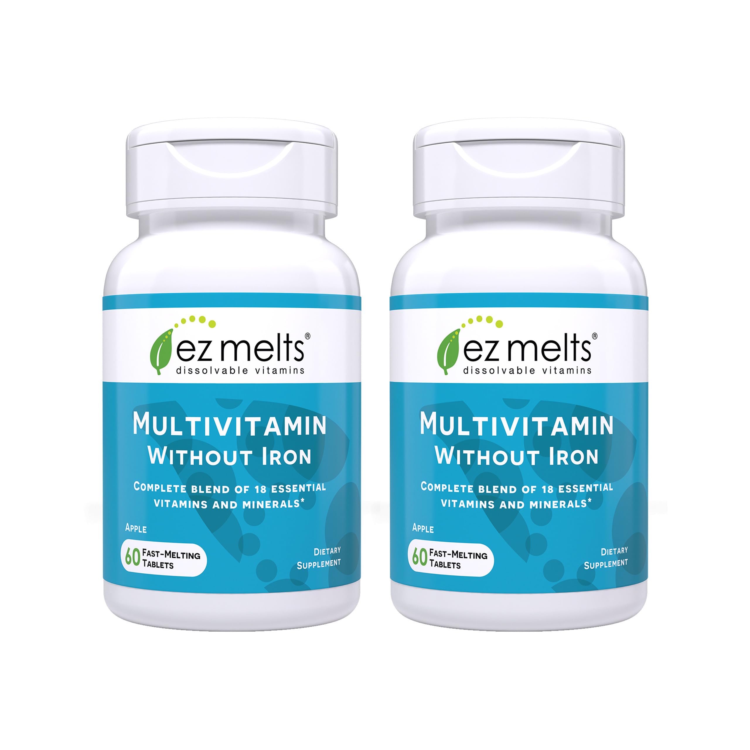 EZ Melts Multivitamin sin hierro, tableta disoluble para tomar sin agua o masticar.