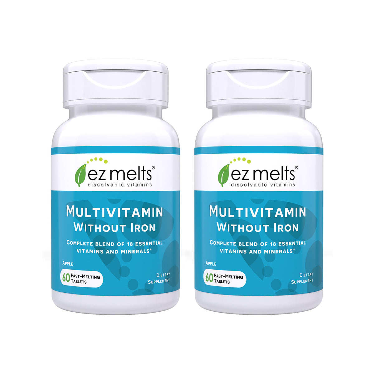 EZ Melts Multivitamin sin hierro, tableta disoluble para tomar sin agua o masticar.