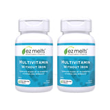 EZ Melts Multivitamin sin hierro, tableta disoluble para tomar sin agua o masticar.