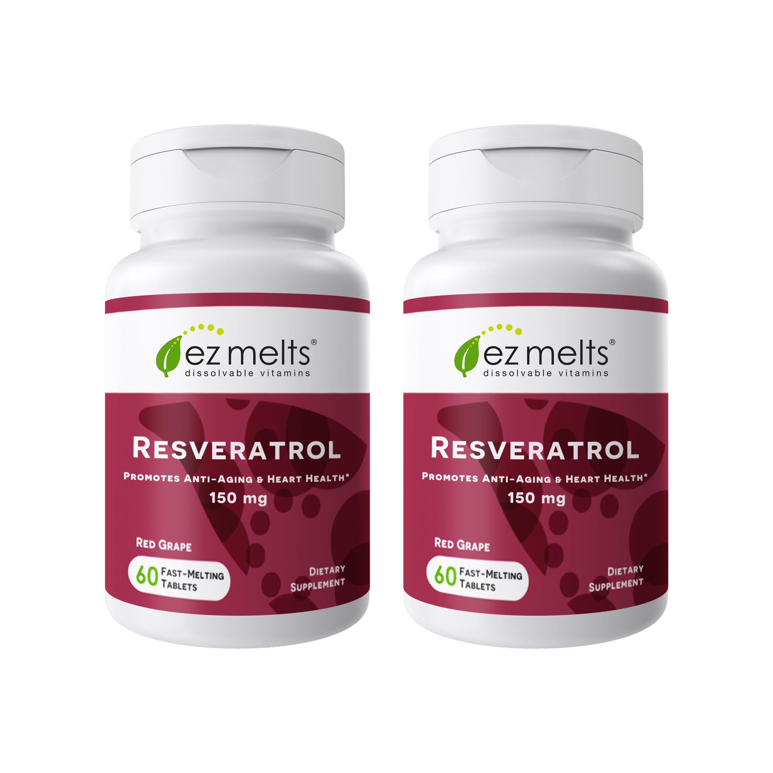 EZ Melts resveratrol tableta disoluble en la lengua para absorción rápida.