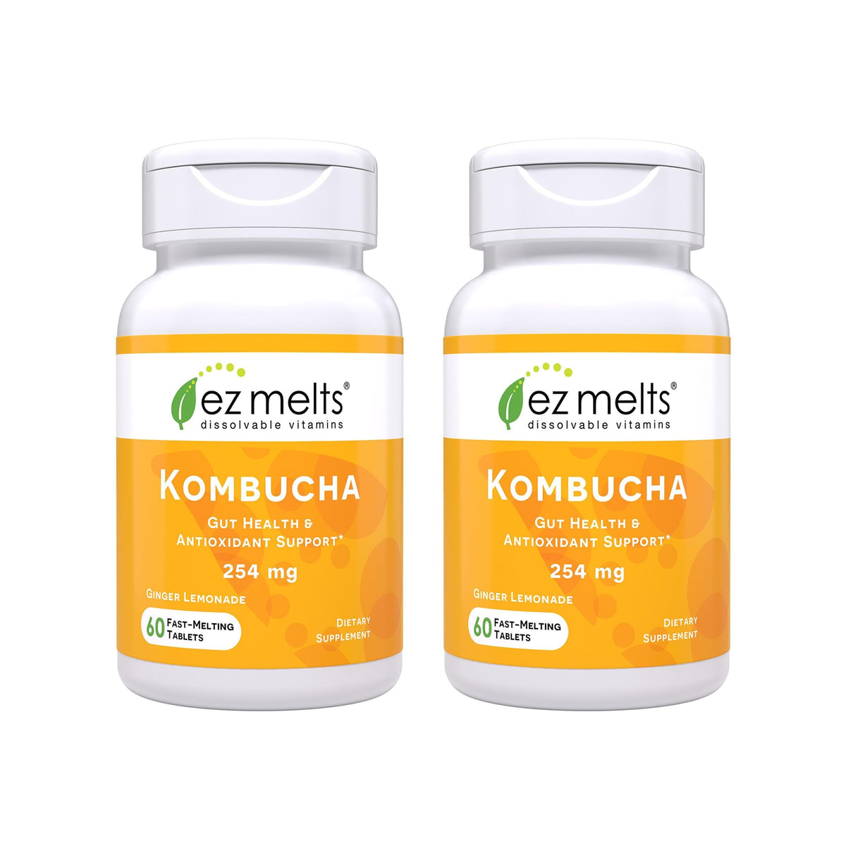 EZ Melts tableta de kombucha con sabor jengibre-limón se disuelve rápido en la boca