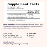 Caja EZ Melts ubiquinol 100 mg, 60 dosis para uso diario