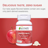 Uso diario sin agua EZ Melts Ubiquinol 100 mg facilita la toma.
