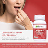 EZ Melts Ubiquinol 100 mg, vegano y libre de OGM.