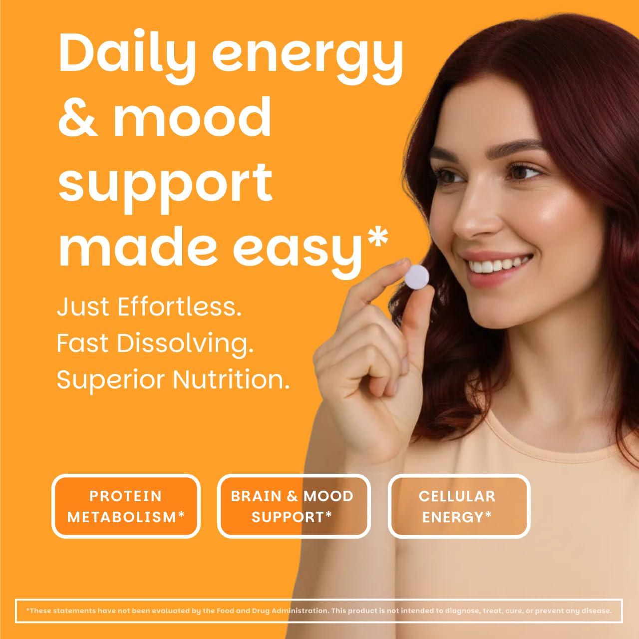 EZ Melts Vitamina B6 frasco de 60 tabletas para uso diario conveniente