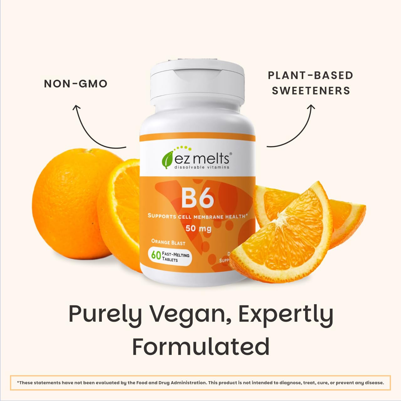 EZ Melts Vitamina B6 salud cerebral y enfoque para el día a día