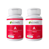 EZ Melts Vitamina A: botella frontal para consumo rápido sin agua