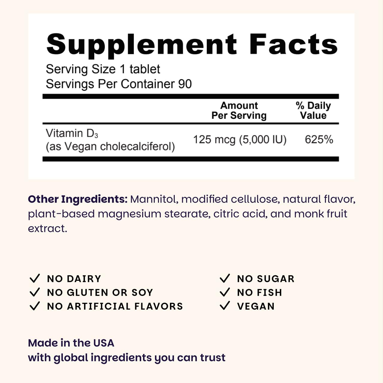 EZ Melts Vitamina D3, sabor manzana verde, tableta disoluble.