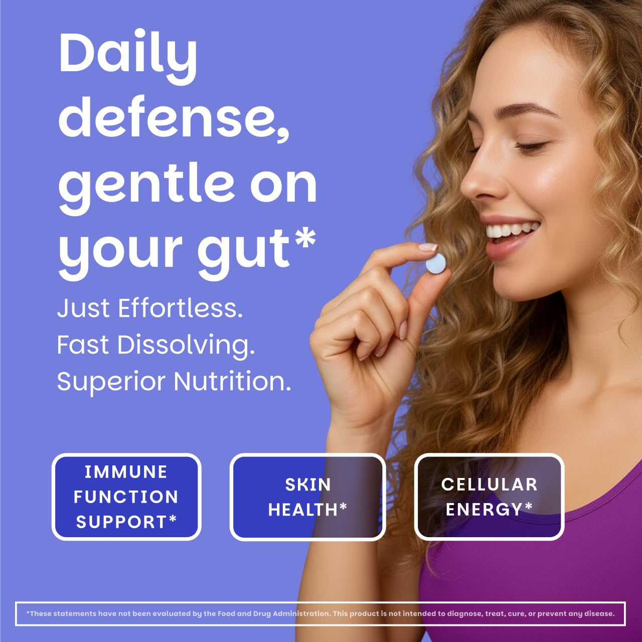 EZ Melts Zinc en tableta: fácil incorporación diaria para inmunidad y piel.