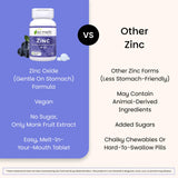 EZ Melts Zinc etiqueta libre de OGM y vegana para consumidores conscientes.