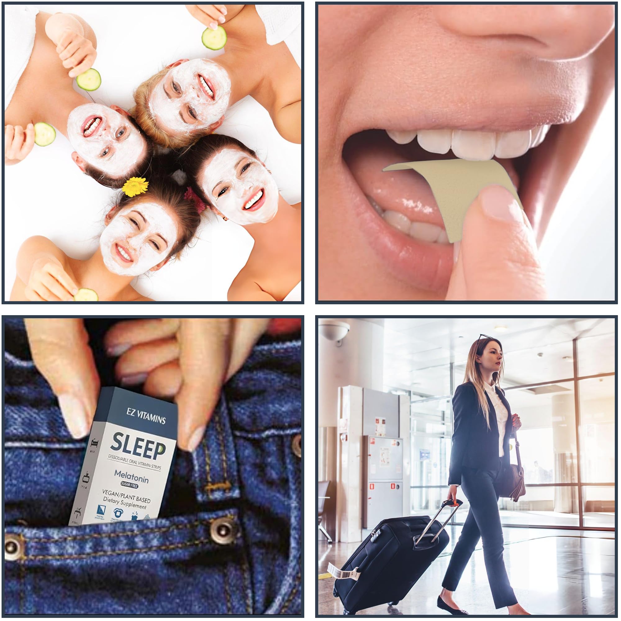EZ VITAMINS tiras para dormir en cualquier lugar, uso sencillo