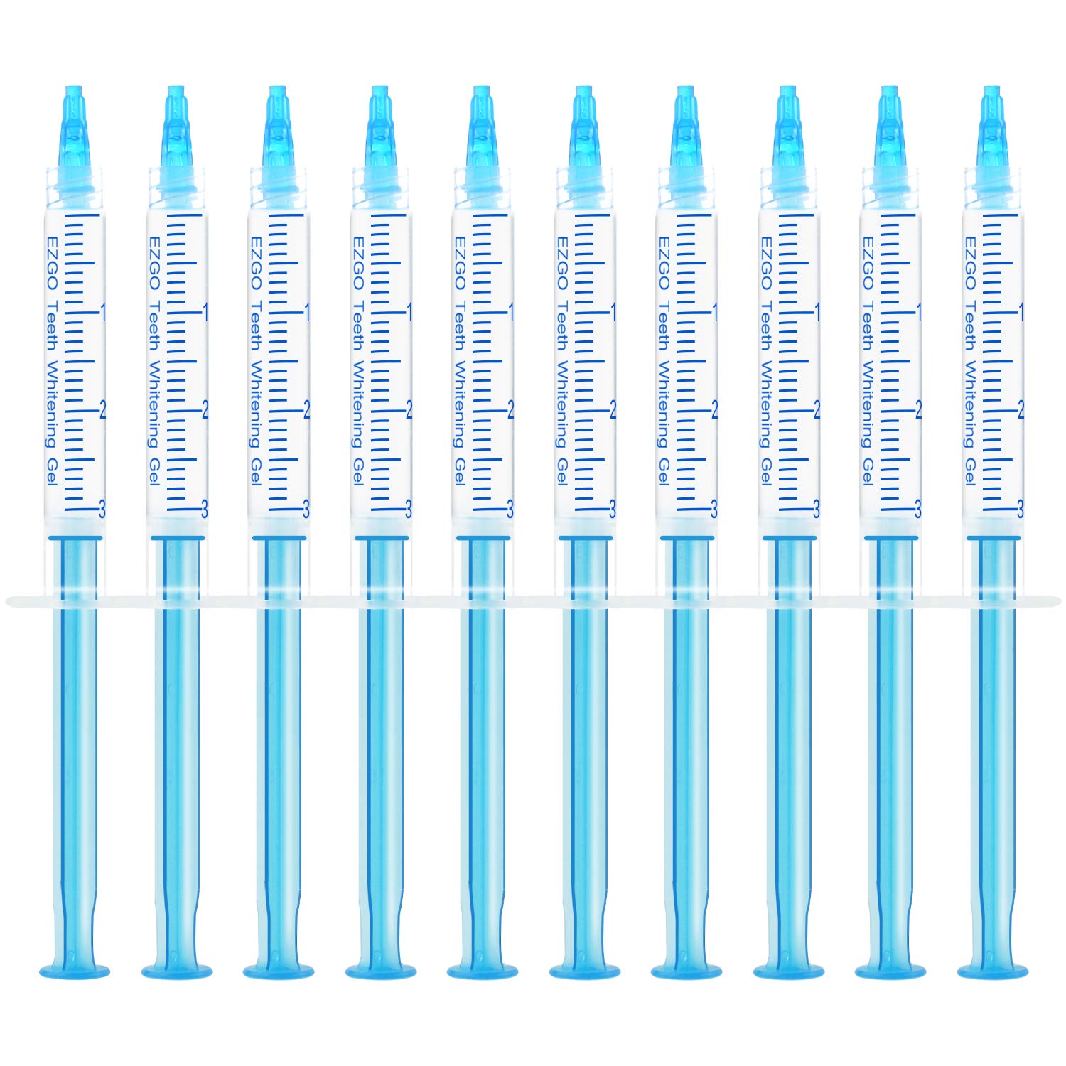 EZGO 10x3ml gel blanqueador para dientes, resultados rápidos para sonrisas más brillantes.