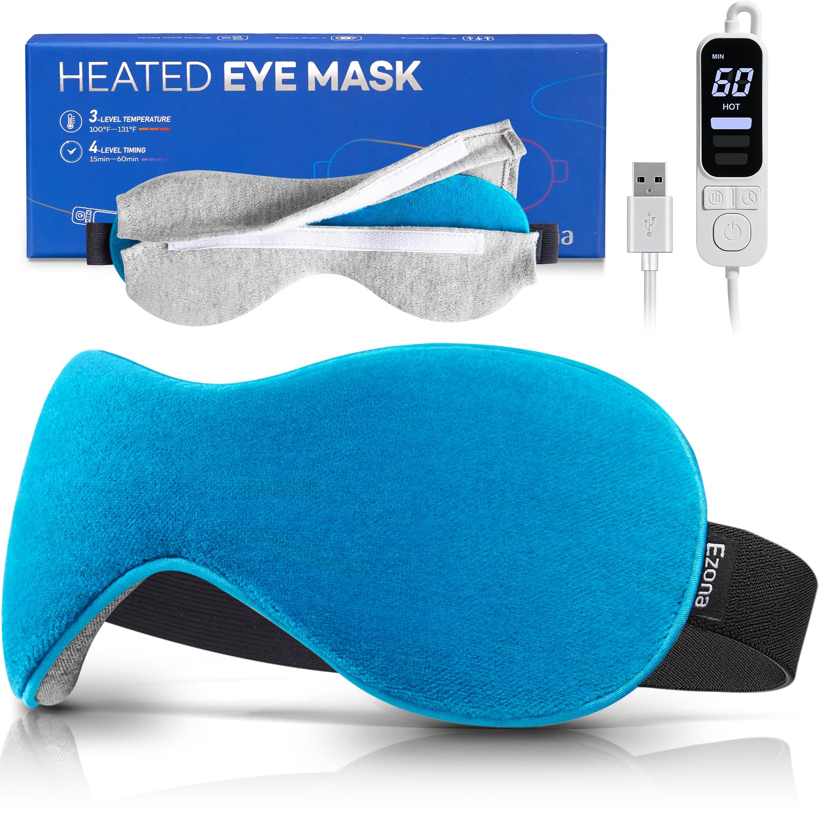 Ezona mascara de ojos caliente con USB para relajación visual diaria