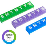 EZY DOSE almacenamiento extra grande, caben 30 pastillas por compartimento.