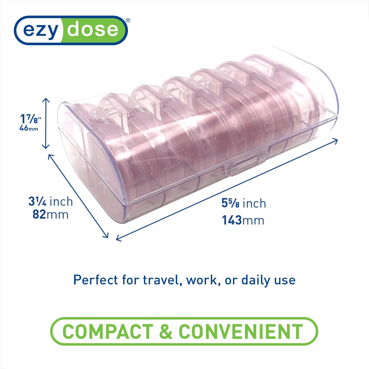 Cajas diarias EZY DOSE AM/PM para tomas matutinas y vespertinas.