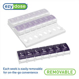 EZY DOSE: capacidad para 30 pastillas por compartimento.