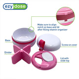 EZY DOSE diseño anti-mezcla que mantiene pastillas separadas.