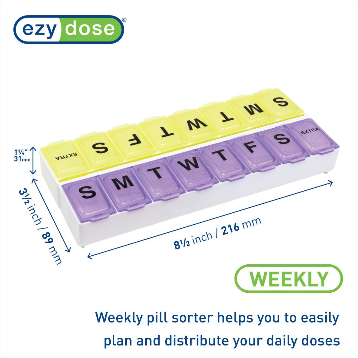 Tapa transparente de EZY DOSE para ver las pastillas sin abrir
