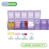 EZY DOSE Weekly diseño de viaje compacto para llevar.