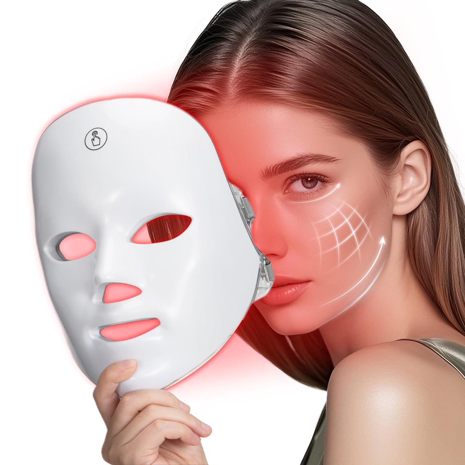 Facego Máscara luz roja en la cara para uso en casa y sesión de relajación facial