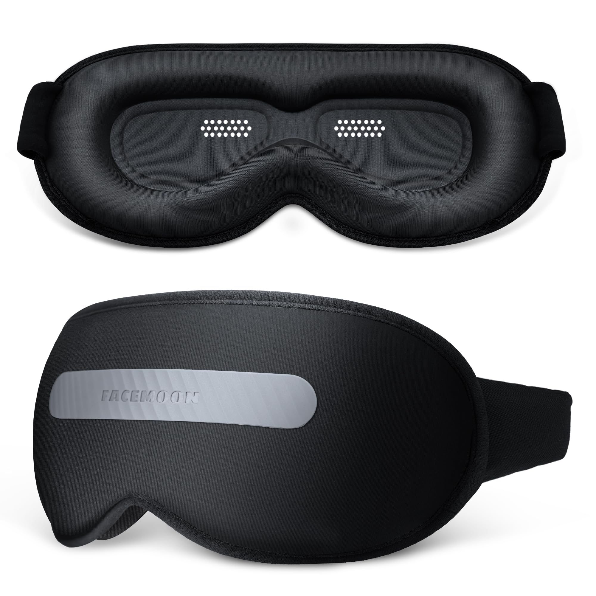 FACEMOON antifaz para dormir con ventana de vistazo para revisar sin quitarse
