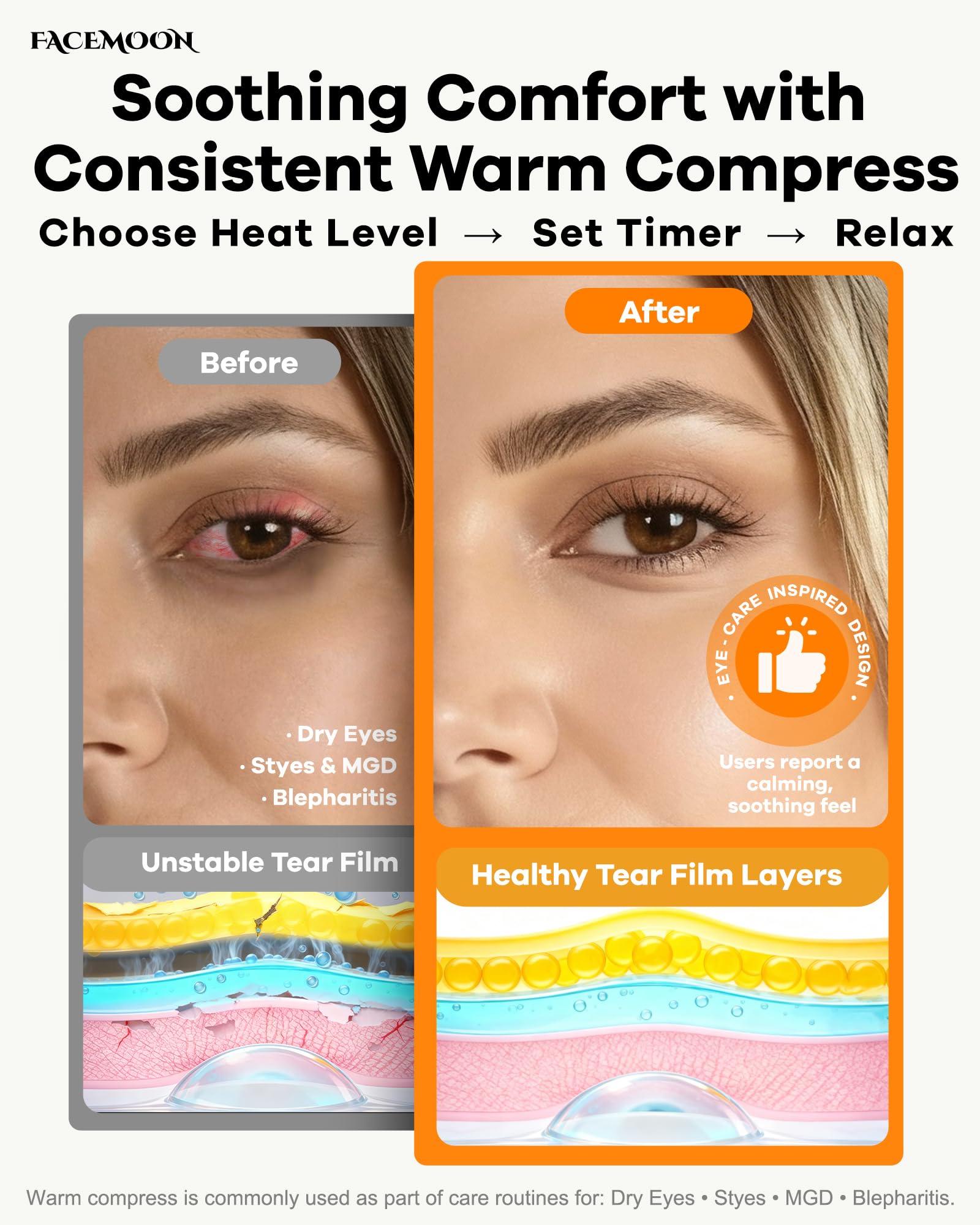 FACEMOON cinta elástica ajustable mantiene la mascarilla en su lugar sin irritar el cabello.