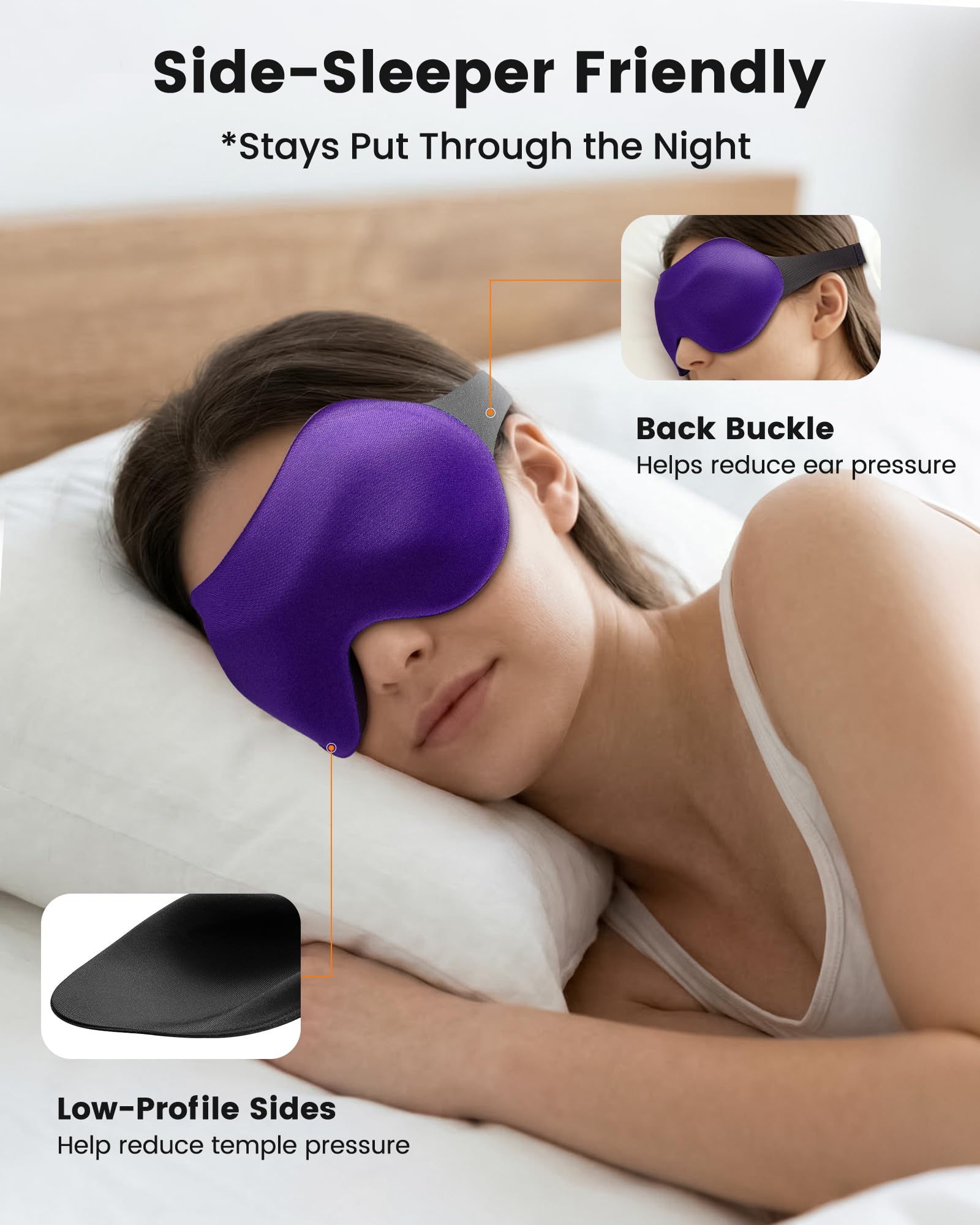 FACEMOON para dormir de lado con ajuste estable.