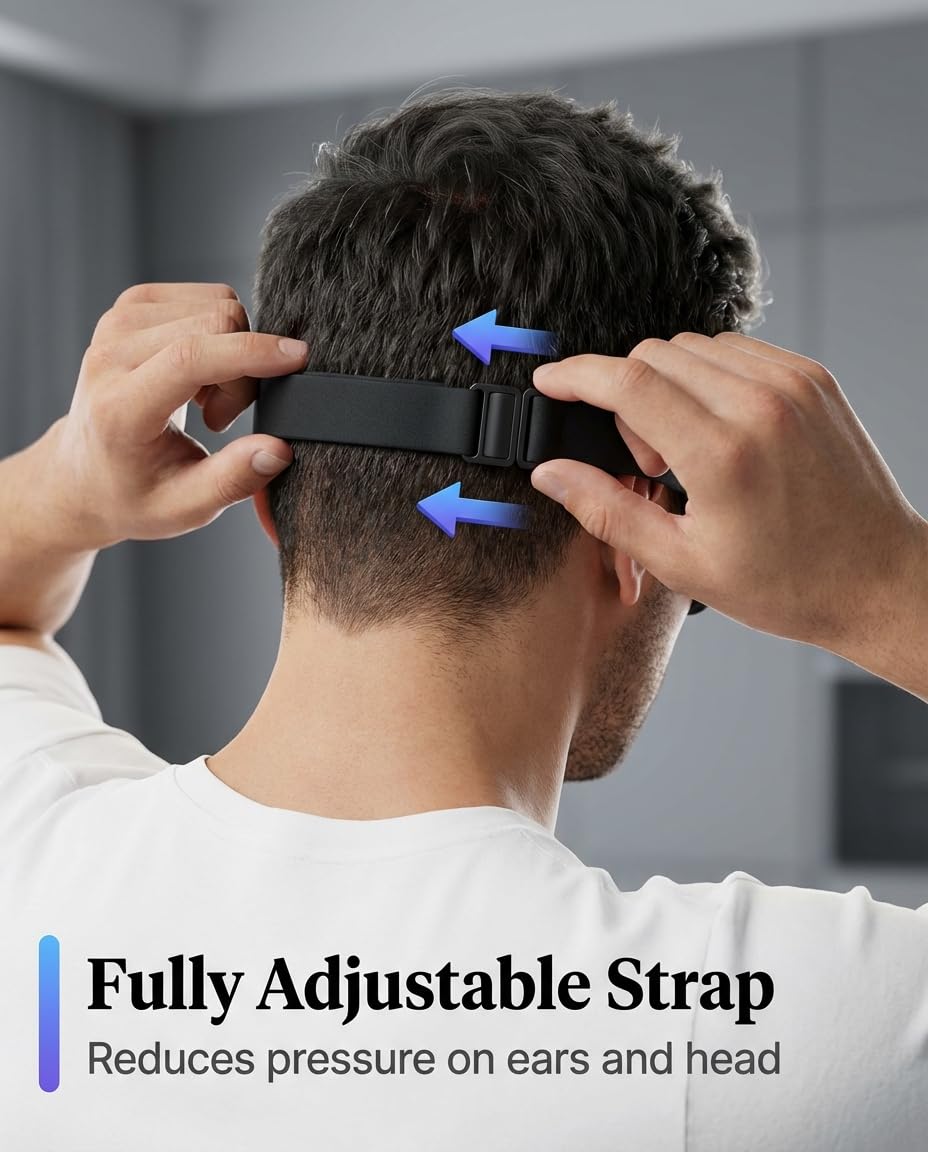 Ajuste seguro toda la noche con banda suave compatible con cabello