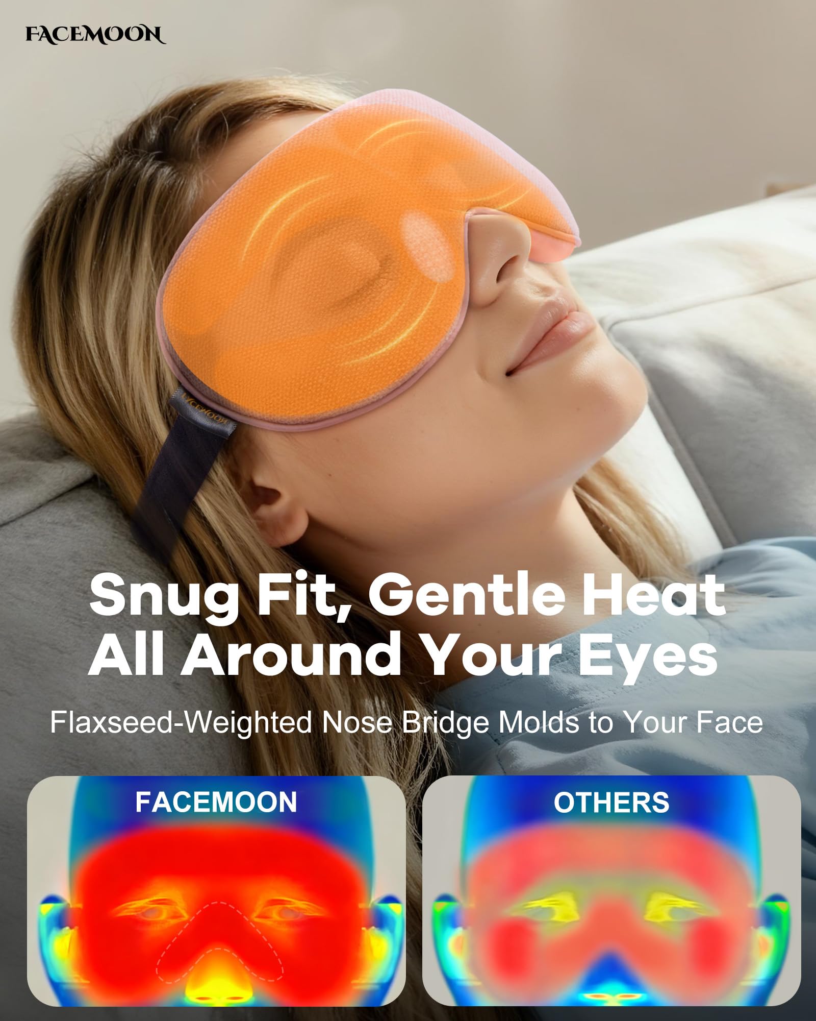 FACEMOON tres niveles de calor y temporizadores para sesiones personalizadas.