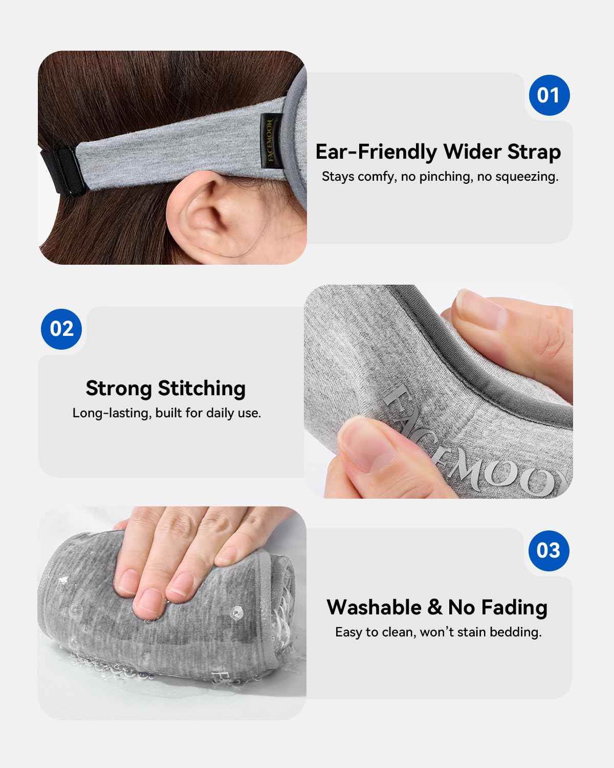 FACEMOON tapones para oídos incluidos para un descanso más silencioso