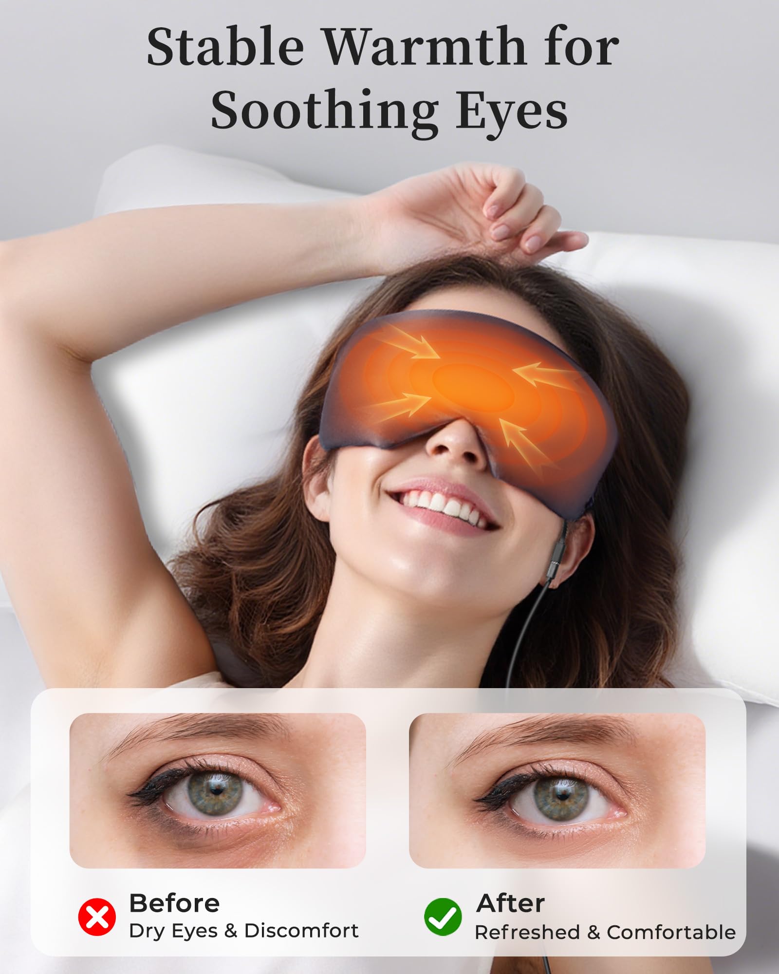 Tejido de seda de FACEMOON para mayor comodidad ocular.