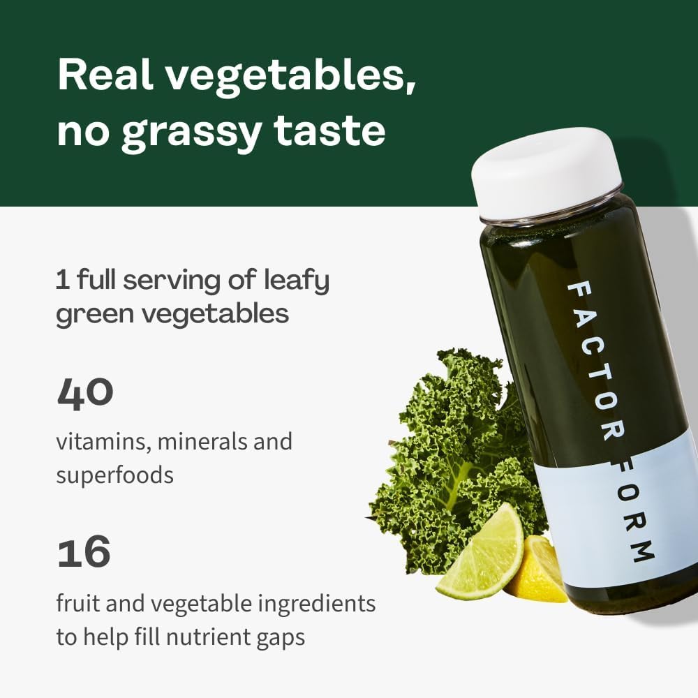 Factor Form Daily Greens, presentación compacta para bolso y gimnasio.