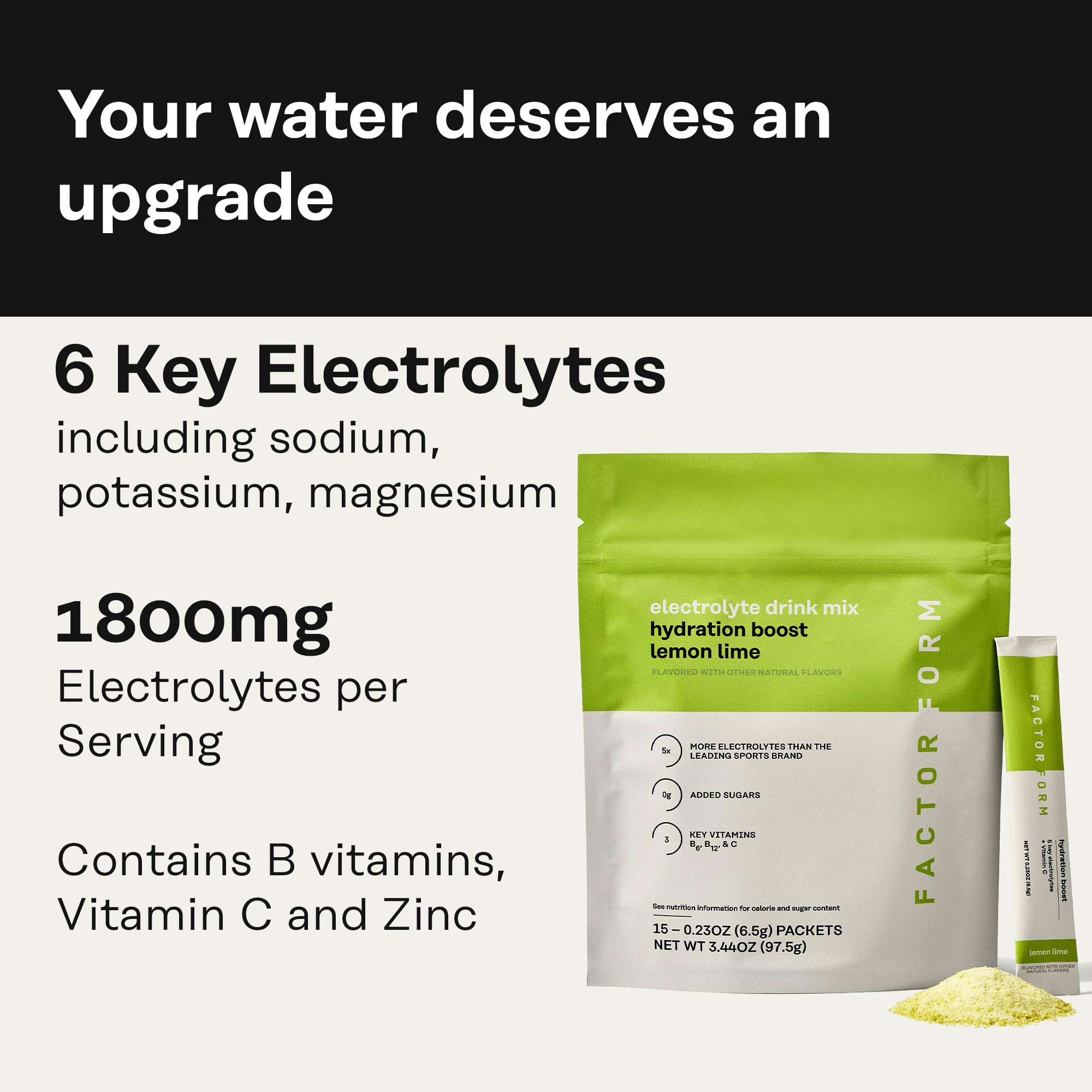 Factor Form Hydratación impulso sobre-fruta-pasion-guayaba para energía suave y sabor