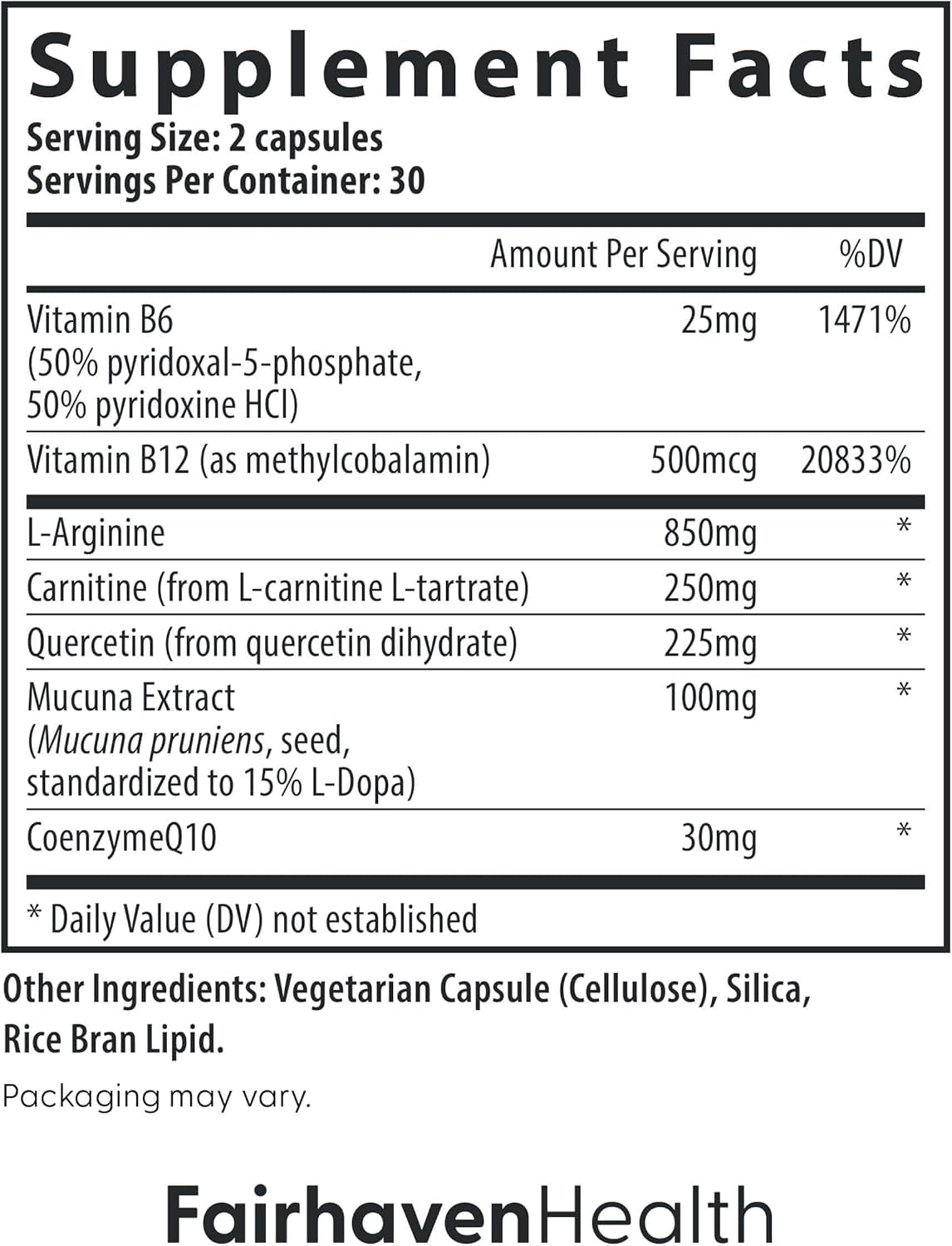 MotilityBoost ingrediente Coenzima Q10 para apoyo metabólico.