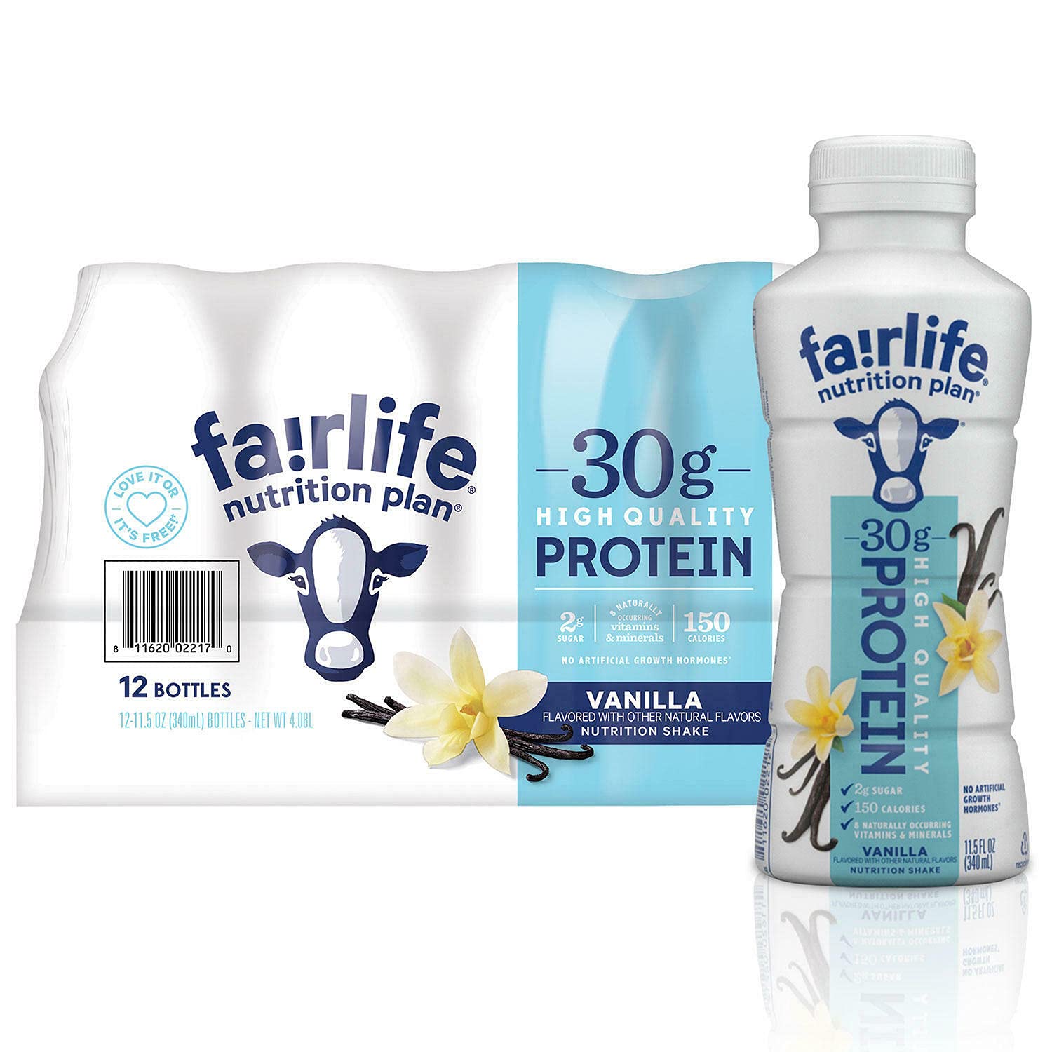 Fairlife Nutrition Plan batido de vainilla frente, textura suave para cada sorbo