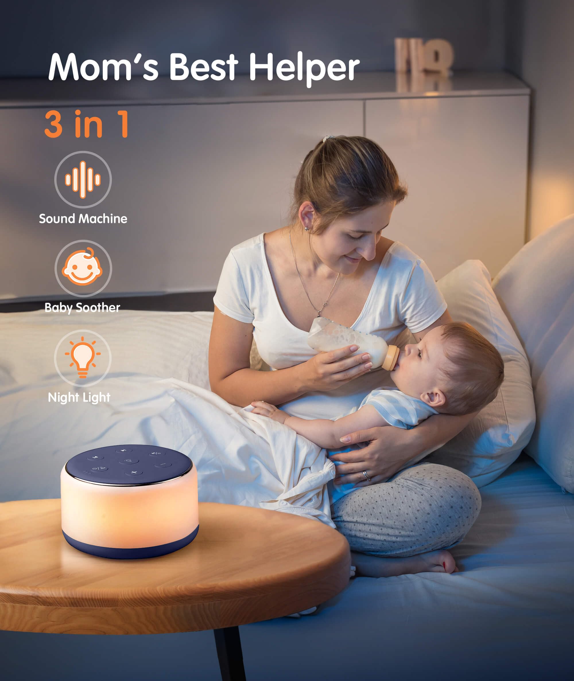 FamiSym Luz Nocturna Ámbar, ideal para noches tranquilas durante la noche.