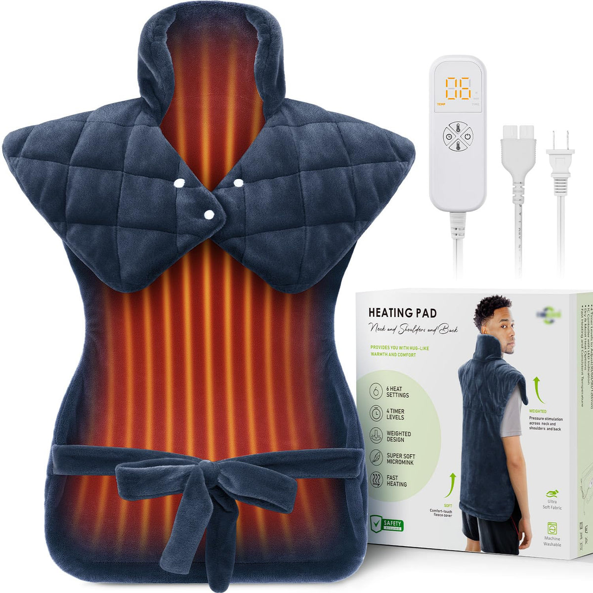 Fanatato almohadilla eléctrica para cuello, calor suave y relajación muscular en la zona cervical.