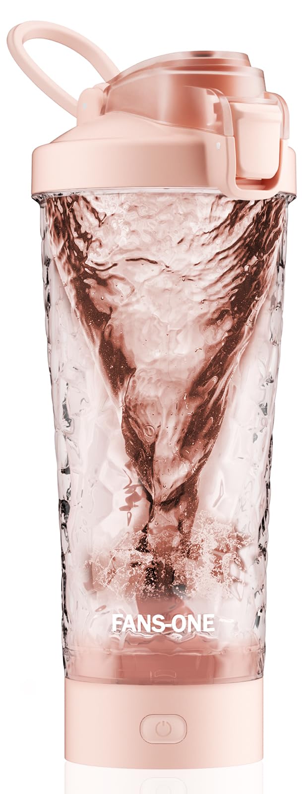 Batidora FANS-ONE 24oz rosa con cierre-seguro, ideal para gym y bolso