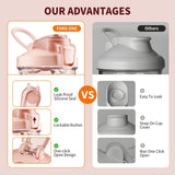 Batidora FANS-ONE 24oz rosa con Tritan, duradera y fácil de limpiar