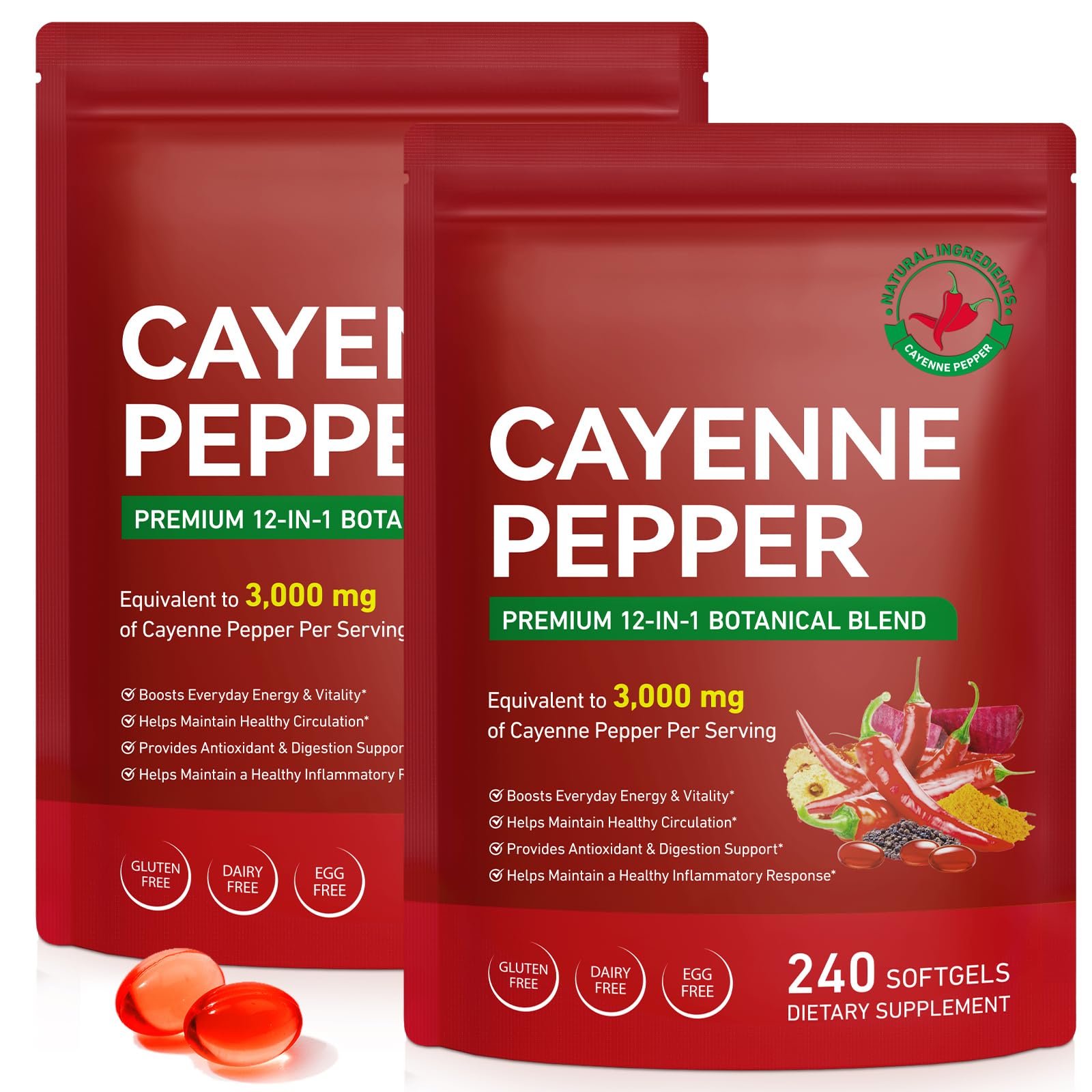Fanshi Cayenne Cápsulas Blandas, caja promocional para energía diaria