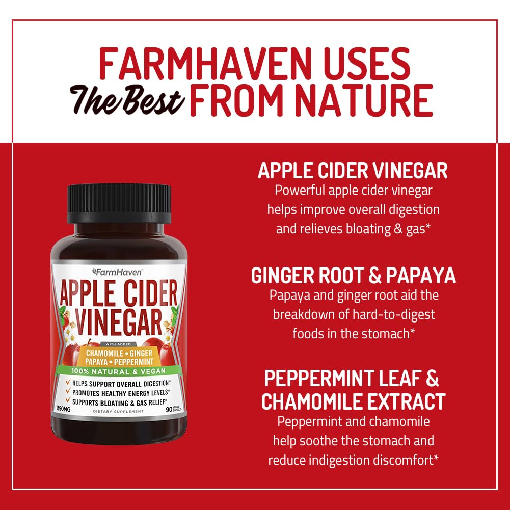FarmHaven etiqueta destaca ingredientes no OGM y calidad.