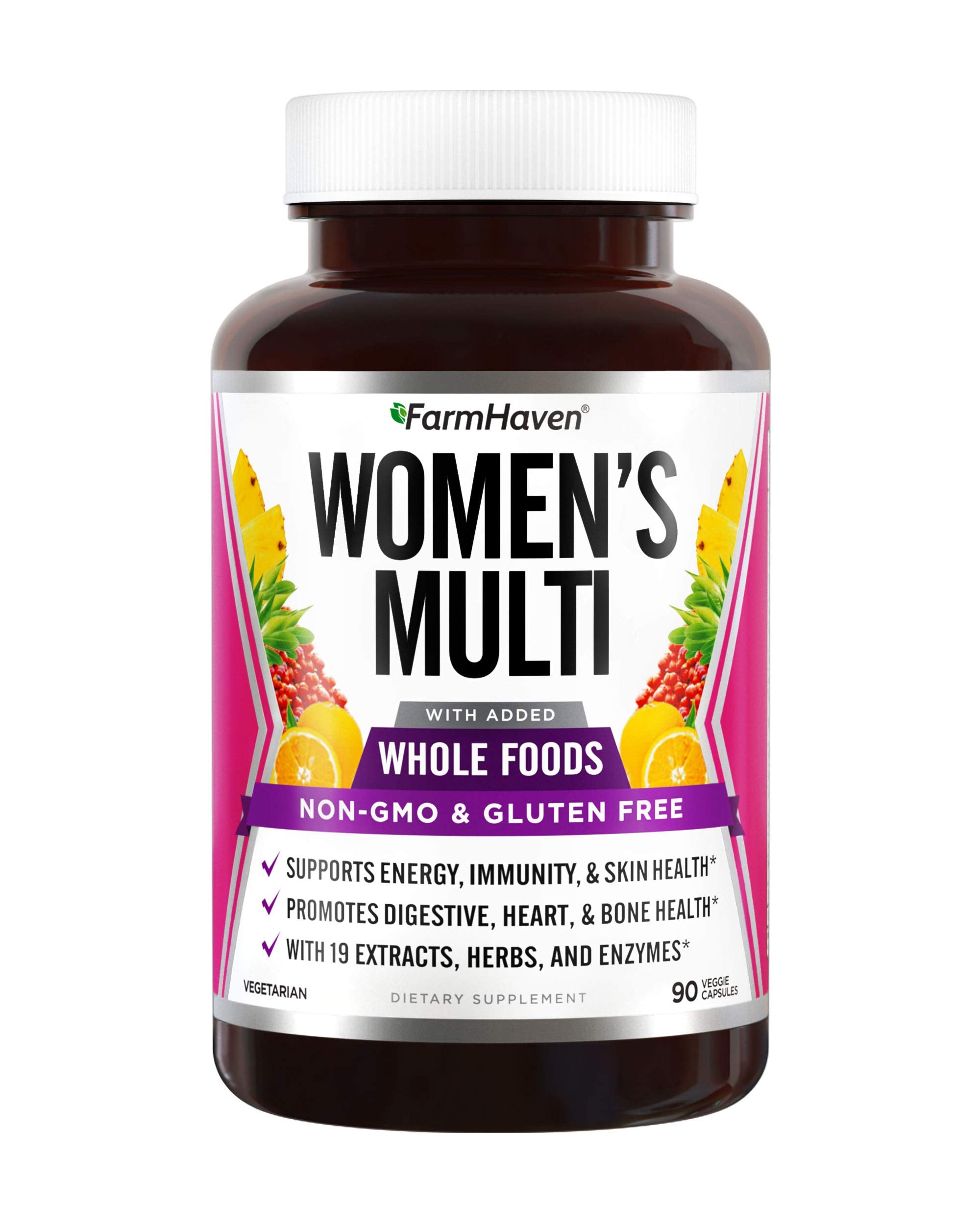 FarmHaven Multivitaminas para mujeres, envase práctico para uso diario.